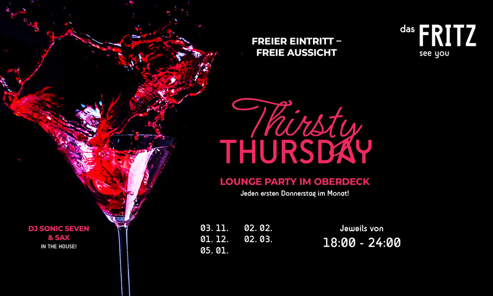 Flyer Thirsty Thursday @ das FRITZ